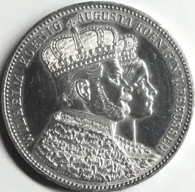 Preussen 1 Taler 1861 A SILBER Krönungstaler Wilhelm I. vz-st/ xf-unc. + Kapsel