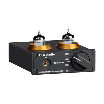 Fosi Audio Box X2 Phono Vorverstärker Röhrenvorverstärker für Plattenspieler