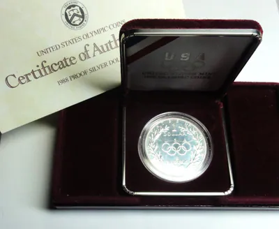 USA 1 Dollar 1988 Silber Oylmpiade in Seoul PP/Proof mit Zertifikat & Etui