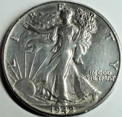 USA 1/2 (Half) Dollar 1942 Silber-900 Walking Liberty fast vz/ near xf + Kapsel