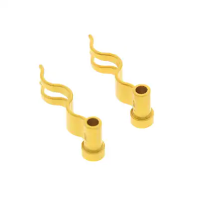 2x Lego Fahne 4x1 Welle links metallic gold wehende Flagge Banner 4495a