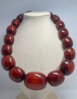 Vintage Cherry Amber Kette Bakelit XXXL 200g Rarität Sammlerperlen Faturan