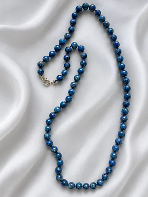 Halskette Lapislazuli mit 14 Karat ( 585er ) Goldschließe - Länge 55 cm