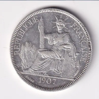 Münze Silber Französisch Indochina Piastre 1907 hübsch nsw-leipzig