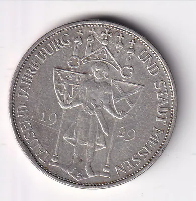 Münze Silber 3 Reichsmark 1929 E Meißen sehr schön Randfehler nsw-leipzig