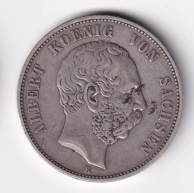 Münze Silber Sachsen 5 Mark 1891 selten nsw-leipzig