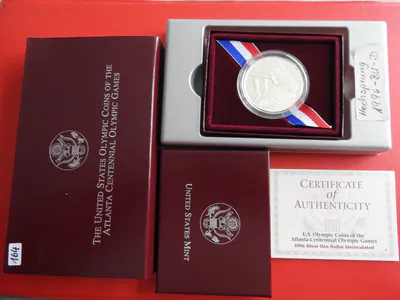 *USA 1 Dollar 1996 Silber BU * Olympia Atlanta 1996* High Jump (Ki.23)