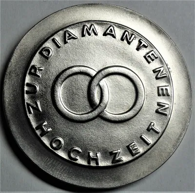 SILBER-Medaille zur Diamantenen Hochzeit Der Senat der Hansestadt HAMBURG vz /xf