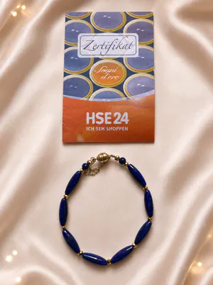 Bernhard Conradt Armband 375er Gelbgoldschließe mit Lapislazuli + Pyrit 18 cm