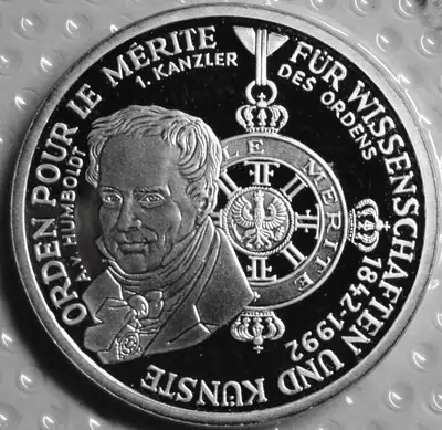 10 DM 1992 D SILBER 150 J Orden » Pour le Mérite PP/Proof Noppenfolie m B-Adler