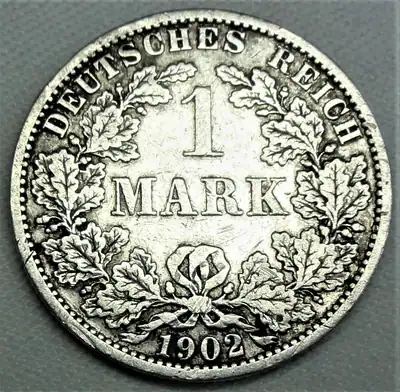 Deutsches Kaiserreich 1 Mark Silber 1902 A - Reichsadler - vz / xf mit Kapsel