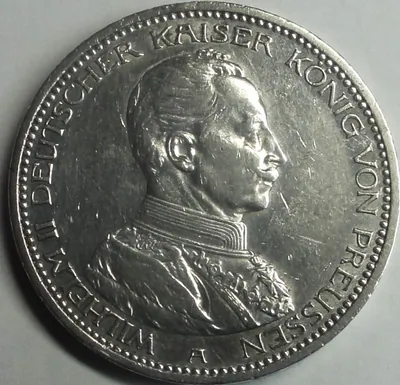Kaiserreich 5 Mark 1913 A Silber 25 J Kaiser Wilhelm II. Uniform vz+/xf+ Kapsel
