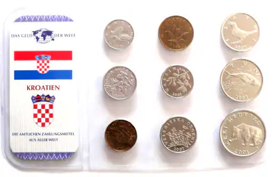 KROATIEN - Das Geld der Welt - Kursmünzensatz 9 Münzen -