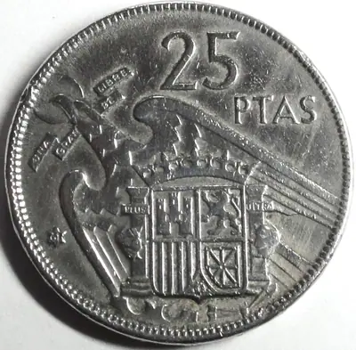 Spanien 25 Peseten 1957 - General Franko st- / unz- mit Münztasche