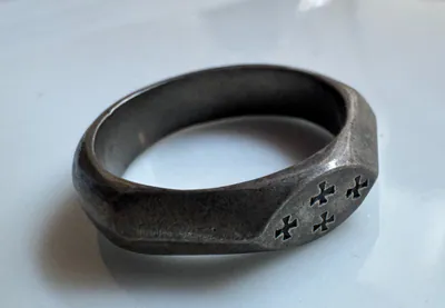 Vier Tatzenkreuze / Kreuze pattee - Vintage Ring 925er Silber - Größe 68