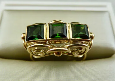 Ring 585/- Gelb Gold mit Turmalin 60er Jahre