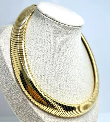 Luxuriöse Originale Vintage Designer Kette vergoldet – Statement Halskette – Neu