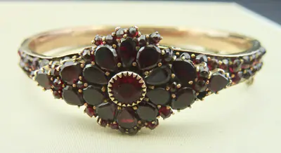 Granat -Armreif Tombak wohl Böhmen ca.1860/80