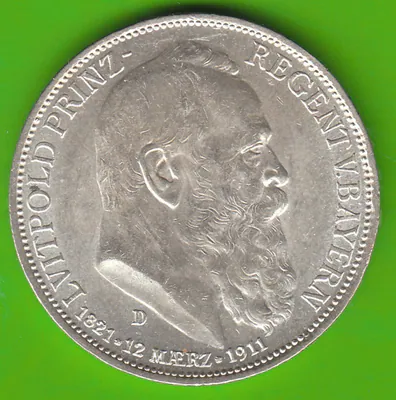 Münze Silber Bayern 3 Mark 1911 Luitpold besser als vz sehr hübsch nswleipzig