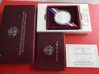 *USA 1 Dollar 1995 Silber BU * Olympia Atlanta 1996* Gymnastics (Ki.23)