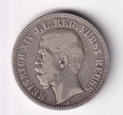 Münze Silber Reuss jüngerer Linie 2 Mark 1884 selten nsw-leipzig