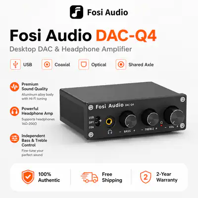 FOSI AUDIO Q4 Kopfhörer Verstärker192 kHz USB DAC Kopfhörerverstärker Gaming DAC