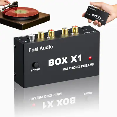 Fosi Audio BOX X1 Phono Vorverstärker für MM-Plattenspieler 3,5MM Kopfhörer &RCA