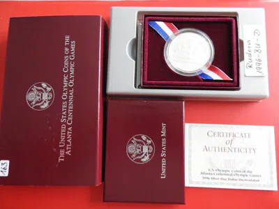 *USA 1 Dollar 1996 Silber BU * Olympia Atlanta 1996* Rowing (Ki.23)