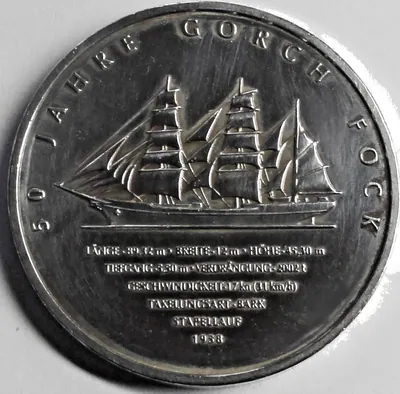 Deutschland 10 Euro 2008 J SILBER 50 Jahre Segelschiff GORCH FOCK fast St Kapsel