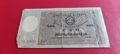 * Ukraine 100 Karbowanez 1918 * Serie TA 0021182 * (Alb.4)
