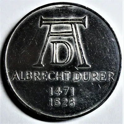 5,- DM - 1971 D - SILBER - 500. Geburtstag ALBRECHT DÜRER - vz+/xf+ Kapsel