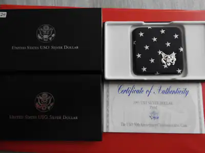 *USA 1 Dollar 1991 Silber PP/Proof * USO Anniversary (Ki.23)