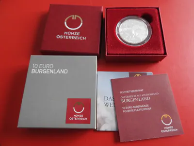 * Österreich 10 Euro 2015 Silber PP * Burgenland (Schr.W)