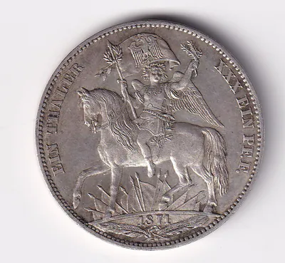Münze Silber Taler Sachsen Siegestaler 1871 in vz hübsch nsw-leipzig