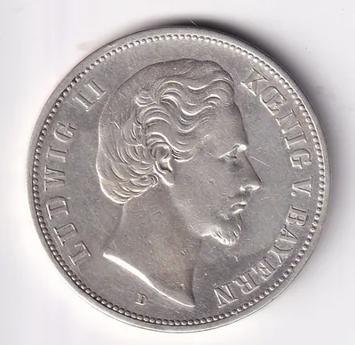 Münze Silber Bayern 5 Mark 1876 Ludwig II der Kini berieben nsw-leipzig
