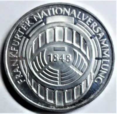 5,- DM 1973 G SILBER Frankfurter Nationalversammlung st/unc mit Kapsel