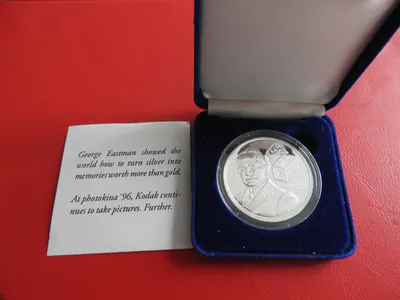 * George Eastman * Kodiak Kamera * Silbermedaille (1. Oz 999) ca.39mm (Ki.2)