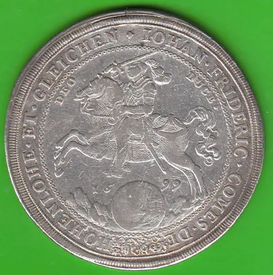 Münze Silber Taler Hohenlohe-Neuenstein-Öhringen Reichstaler 1699 rar nswleipzig