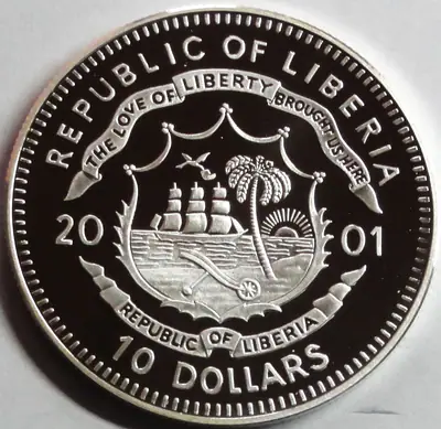 Liberia (Afrika) 10 Dollars 2001 Silber-999 Paul Breitner WM´74 PP+ Kapsel