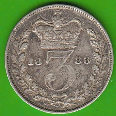 Münze Silber Victoria Großbritannien 3 Pence 1883 gutes sehr schön nswleipzig