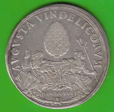 Münze Silber Taler Augsburg Reichstaler 1694 gutes sehr schön nswleipzig