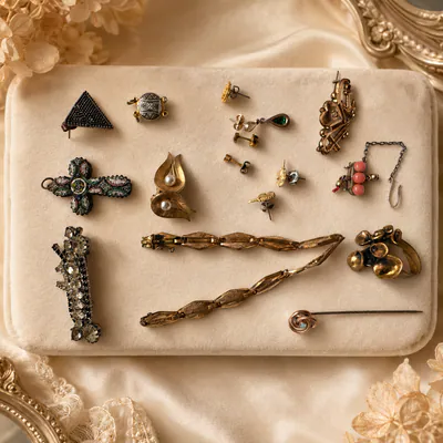 Biedermeier Schmucksammlung und anderes - siehe Galeriebilder - gute Stücke