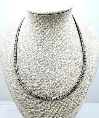 Antike 835 Silber Collier Kette 41 cm Damen Halskette Kastenglieder Vintage
