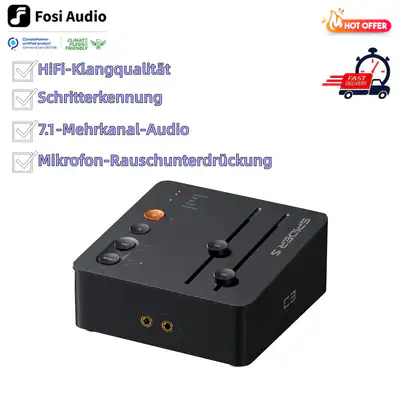 FOSI AUDIO C3 Gaming DAC External USB Soundkarte Footstep Enhancement fur FPS