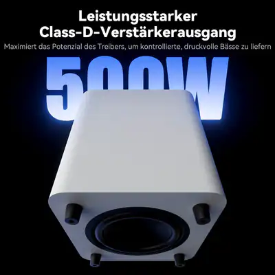FOSI AUDIO SW10 Aktiver 10-Zoll-Subwoofer mit 500 W und integriertem Verstärker