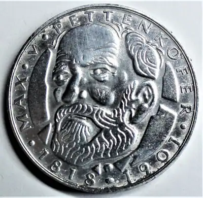 5,- DM - 1968 D SILBER - Max v Pettenkofer - 150. Geburtstag - st / unc +Kapsel