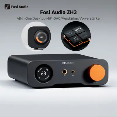 FOSI AUDIOZH3 HiFi Einteilig Vorverstärker DAC Kopfhörerverstärker Fernbedienung