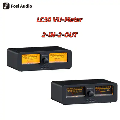 [Verbessert] FOSI AUDIO LC30 VU Meter Verstärker Lautsprecherwähler Gelb/Schwarz