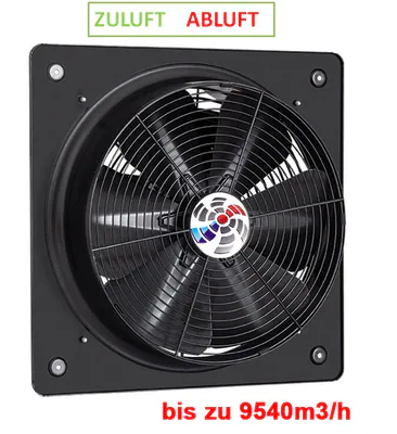Axial Industrie Ventilator Gebläse Lüfter für Zuluft Abluft Wand Fenster 230V