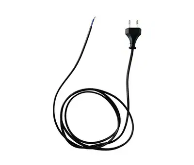 Anschlussleitung Zuleitung Euro-Stecker Netzkabel Stromkabel 2-polig Schwarz